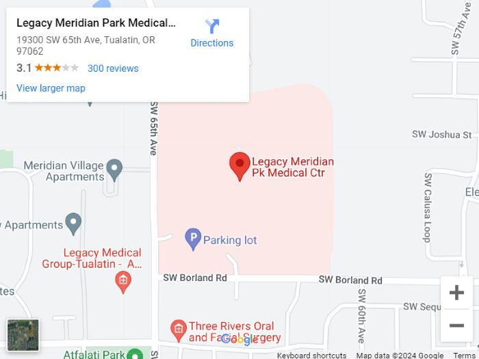 Legacy Meridian Park Medical Center Map