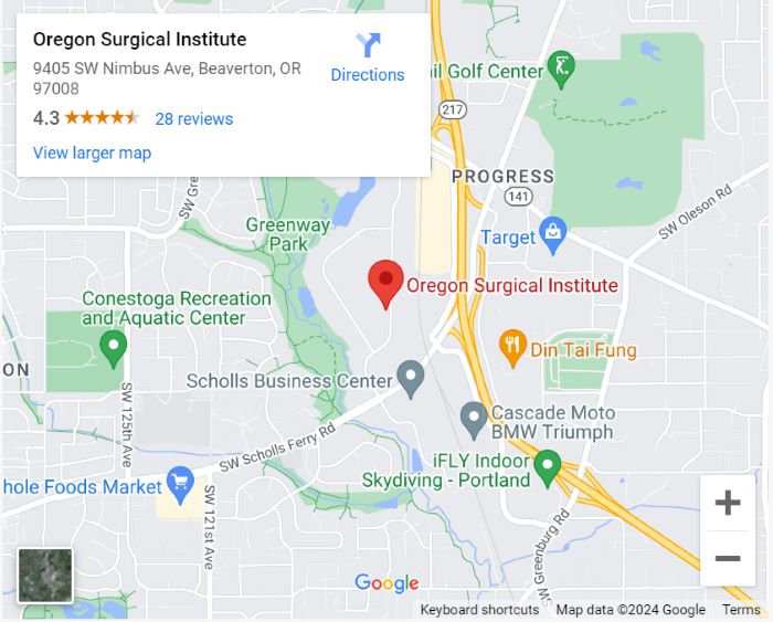 Map of Oregon Surgical Institute
