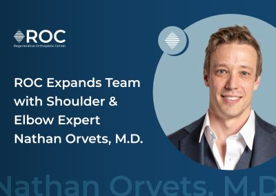 ROC Expands Team with Shoulder and Elbow Expert Nathan Orvets, M.D.